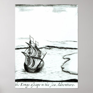 King Charles II Fleeing England in 1651 Poster