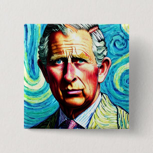 King Charles III 15 Cm Square Badge