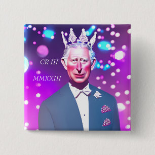 King Charles III 15 Cm Square Badge