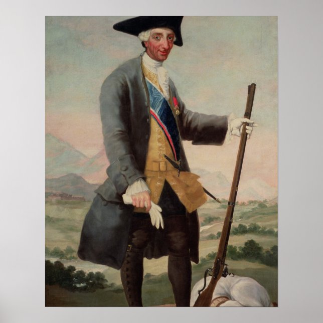 King Charles III (1716-88) as a Huntsman, 1786/88 Poster (Front)