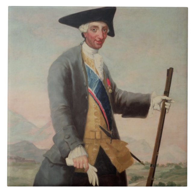 King Charles III (1716-88) as a Huntsman, 1786/88 Tile (Front)