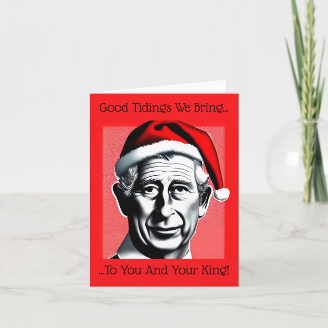 King Charles III at Christmas Holiday Card (Front)
