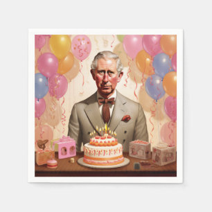 King Charles III Birthday Party Napkin