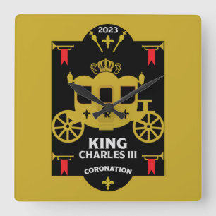 King Charles III British Coronation 2023   Square Wall Clock
