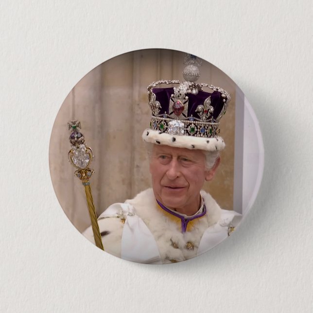 King Charles III Coronation 6 Cm Round Badge (Front)