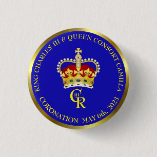 King Charles III Coronation Celebration 15 Cm Squa 3 Cm Round Badge