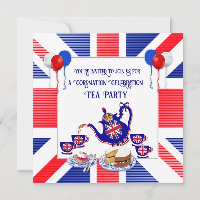 King Charles III Coronation Celebration Tea Party  Invitation (Front)