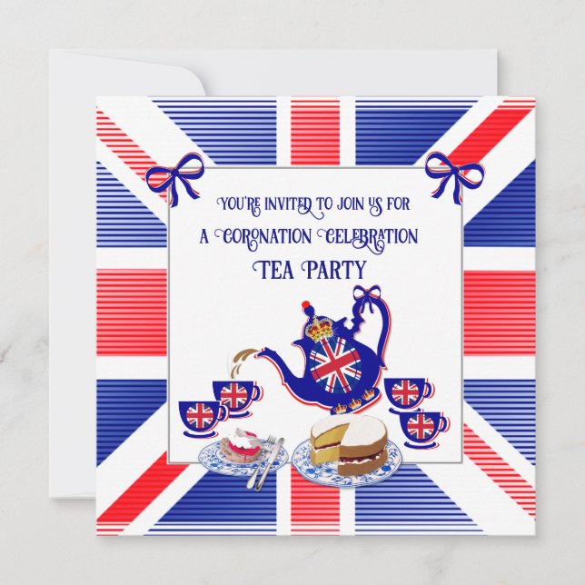 King Charles III Coronation Celebration Tea Party  Invitation (Front)
