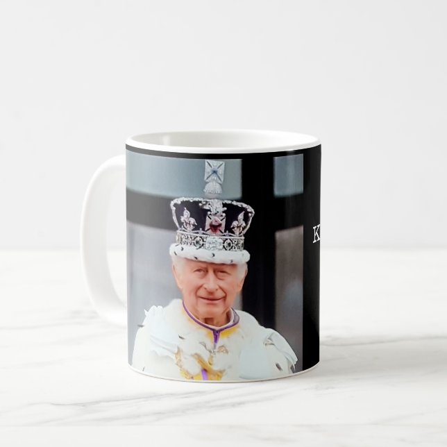 King Charles III Coronation commemorative mug (Front Left)