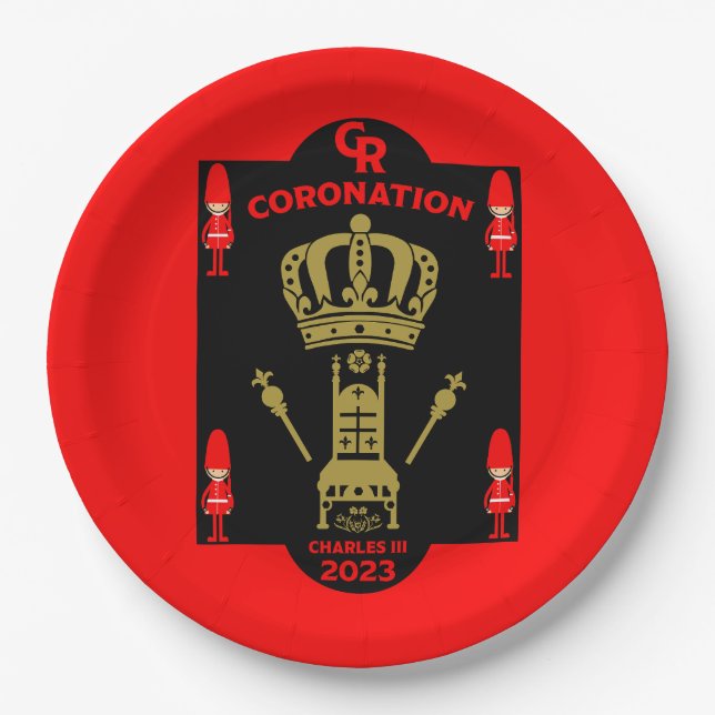 King Charles III Coronation Commemorative Souvenir Paper Plate (Front)