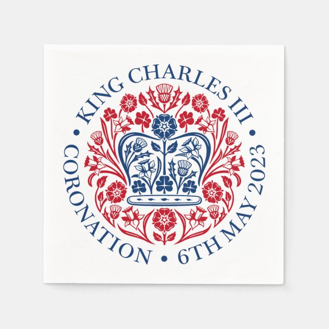 King Charles III Coronation Emblem Paper Napkins (Front)