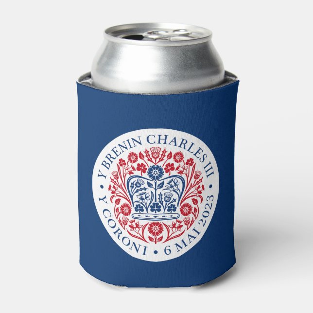 King Charles III Coronation Emblem, Royal Souvenir Can Cooler (Can Front)