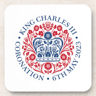 King Charles III Coronation Emblem, Royal Souvenir Coaster