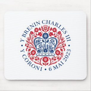 King Charles III Coronation Emblem, Royal Souvenir Mouse Pad