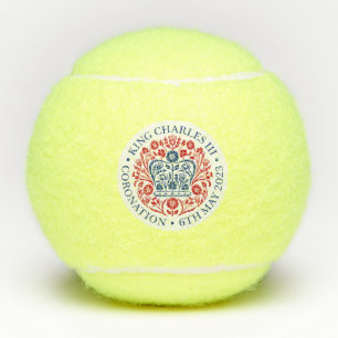 King Charles III Coronation Emblem, Royal Souvenir Tennis Balls