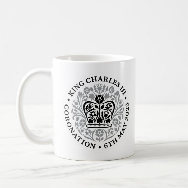 King Charles III Coronation Emblem Tea/ Coffee Mug (Left)
