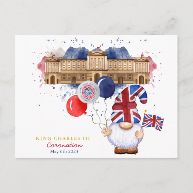 King Charles III Coronation Fun Patriotic Custom Postcard (Front)
