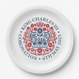 King Charles III Coronation logo  Paper Plate