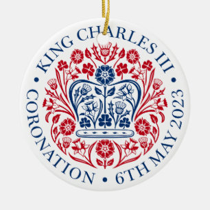King Charles III coronation official design Ceramic Tree Decoration