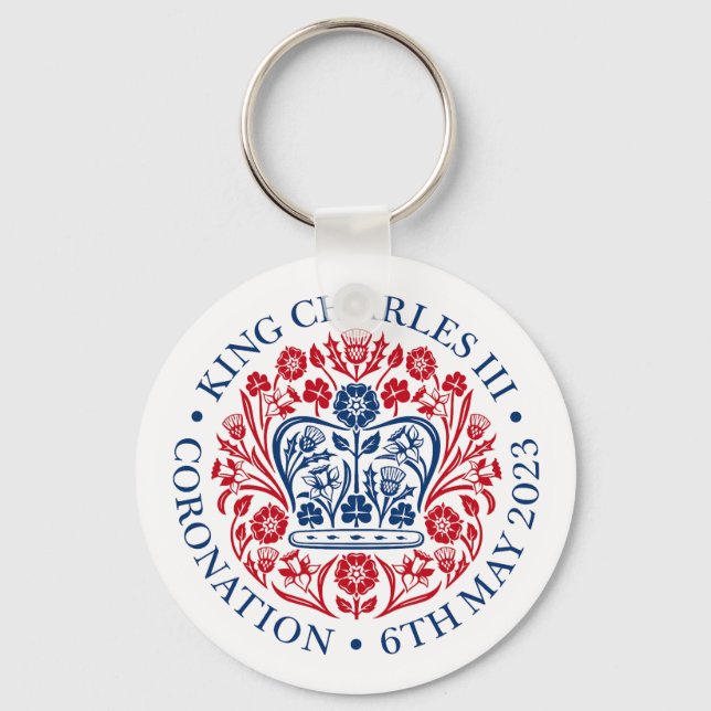 King Charles III Coronation Official Logo Keychain (Front)