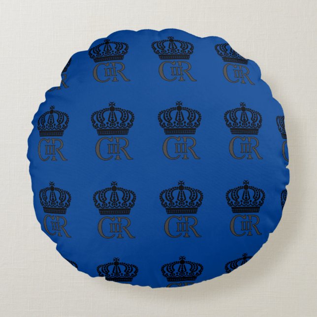 King Charles III Coronation Round Cushion (Front)