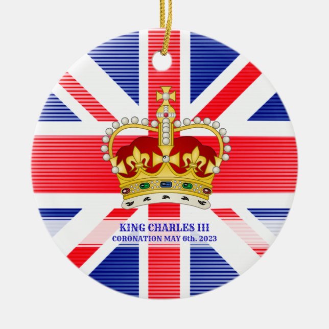  King Charles III  Coronation souvenir Ceramic Tree Decoration (Front)