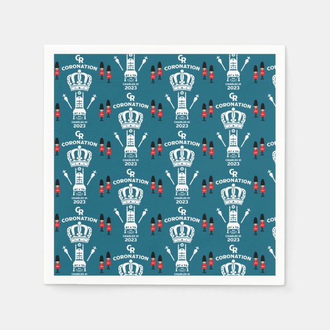 King Charles III Coronation Street Party Napkin (Front)