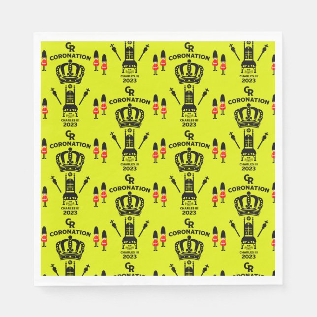 King Charles III Coronation Street Party Napkin (Front)
