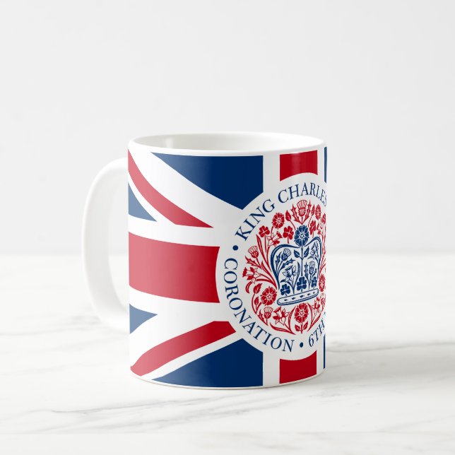 King Charles III Royal Coronation Logo Patriotic  Coffee Mug (Front Left)
