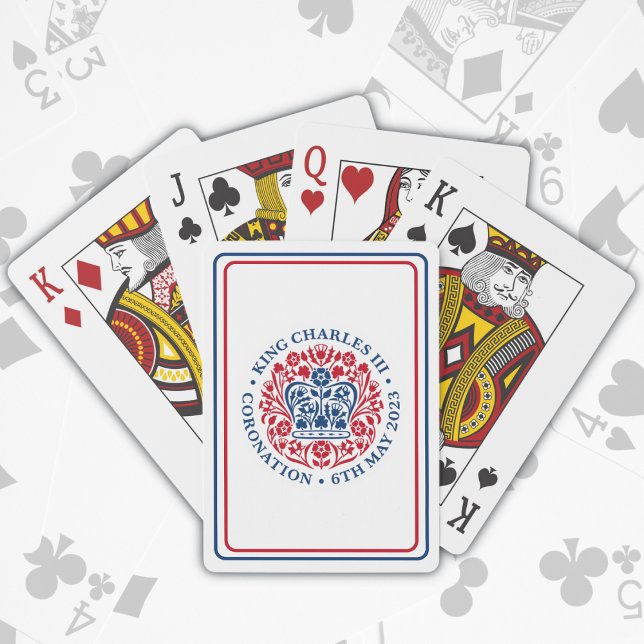 King Charles III Royal Coronation Logo Patriotic  Playing Cards (HM King Charles III Coronation Souvenir)