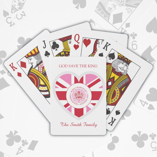 King Charles III Royal Coronation Logo Patriotic  Playing Cards (God Save The King
Custom Name
Souvenir Playing Cards)