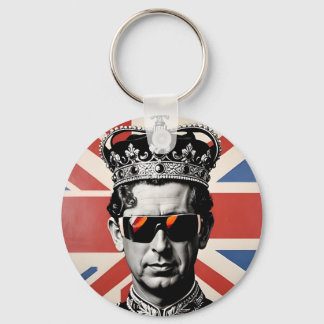 king Charles iii sunglasses union jack Key Ring