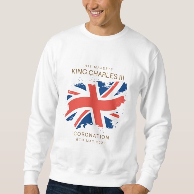 King Charles III Union Jack Flag T-Shirt Sweatshirt (Front)