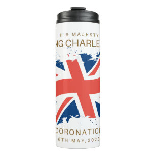 King Charles III Union Jack Flag Thermal Tumbler