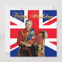 King Charles III with British flag Happy Birthday
