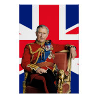 King Charles III with British flag