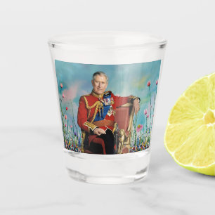 King Charles III with Spring Flowers Shot Glass