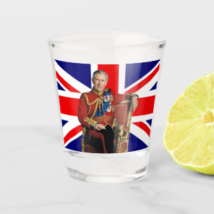King Charles Patriotic British Christmas Shot Glass