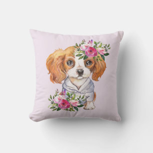 King Charles Puppy Throw Pillow