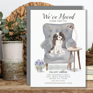 King Charles Spaniel Dog Moving Announcement