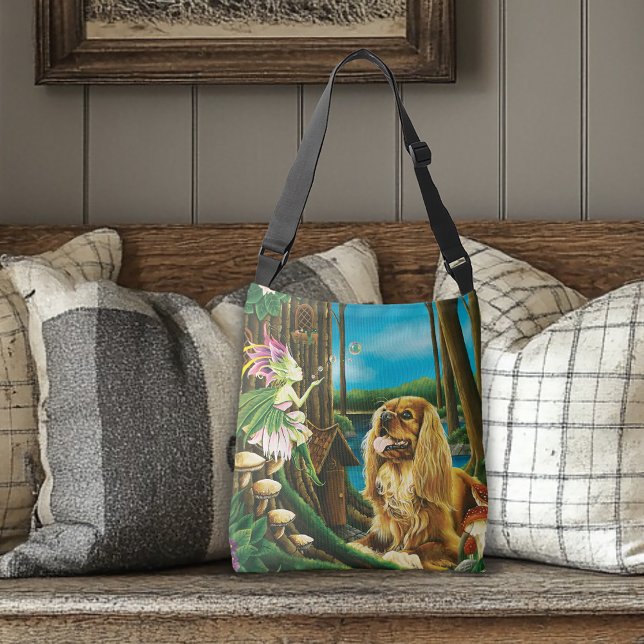 King Charles Spaniel Sprite Fantasy Crossbody Bag (Creator Uploaded)