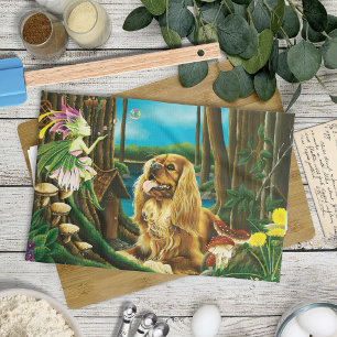 King Charles Spaniel Sprite Fantasy Tea Towel