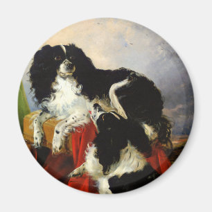 King Charles Spaniels - Dog Art - Richard Ansdell Magnet