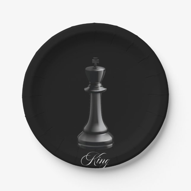 King Chess Piece Halloween Costume Chess Lover Paper Plate (Front)