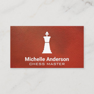 King Chess Piece   Leather Texture Business Card