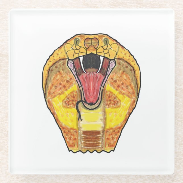 King Cobra Glass Coaster (Front)