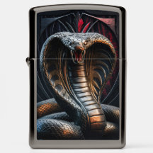 King Cobra Metal Engraving Art #3 Zippo Lighter 