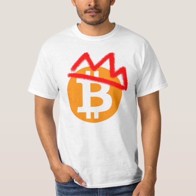 KING COIN _Bitcoin_Red Graffiti Crown T-Shirt (Front)