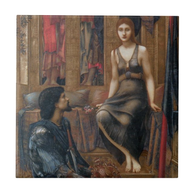 King Cophetua and the Beggar Maid (by Burne-Jones) Tile (Front)
