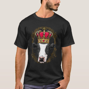 King Cow Wearing Crown Queen Cow Animal T-Shirt